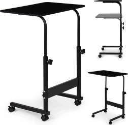 Pojazdný stolík na notebook čierny