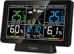 Digitálna meteostanica s RCC, sieťovo-batériová, čierna 20 × 4 × 13,5 cm