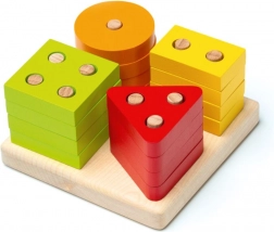 CUBIKA Triedime tvary – drevená skladačka, 17 dielov