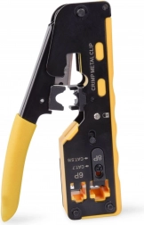 krimpovacie kliešte na priechodné konektory RJ45 kat. 5e/6, RJ12 a RJ11 so strihaním a odizolovaním