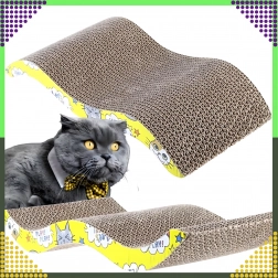 Kartónové škrabadlo pre mačky vlnka s ležadlom, eco