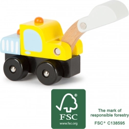 Small Foot Drevený žltý bager