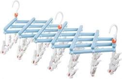 Skladací sušiak na prádlo s kolíčkami, 29 klipsov, svetlomodrý
