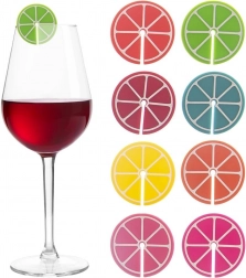 Silikónové značky na poháre a skleničky, 8 ks