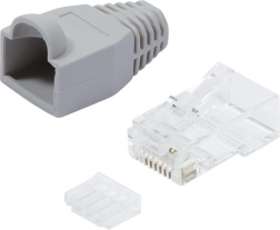 Konektory RJ45 CAT.6 s ochranou, sivé, balenie 100 ks