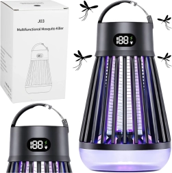 Elektrická lampa proti hmyzu s UV svetlom, nabíjanie USB, čierna