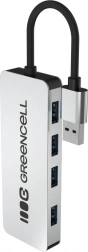usb hub greencell basic 4× usb‑a 3.0 s integrovaným káblom