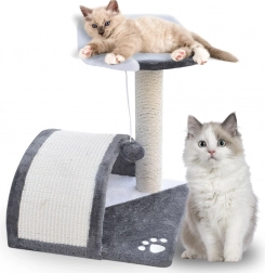 kompaktné škrabadlo pre mačky s hamakom a búdkou 43 cm