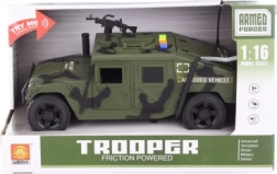 Vojenské auto na batérie so svetlami a zvukmi