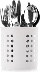 Biely odkvapkávač a stojan na kuchynské náradie