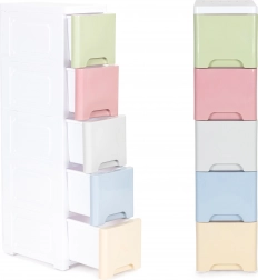 Detský regál s 5 výsuvnými zásuvkami na kolieskach ModernHome