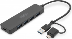 USB Hub 4-portový SlimLine s USB-C adaptérom