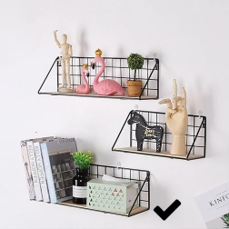 Kovová nástenná polica LOFT style 45 x 13,5 cm - čierna