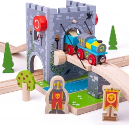 Bigjigs Rail padací most – hradný most pre drevené vláčikodráhy