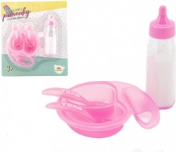 Súprava pre bábiky s fľaškou a nádobím
