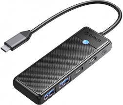 Orico 4 v 1 USB hub USB‑A 3.0 x2 + USB‑C 3.0 + USB‑C PD 100 W