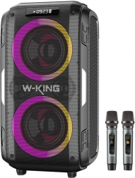 Bezdrôtový reproduktor W-KING T9 Pro s výkonom 120 W a 2 mikrofónmi – čierny