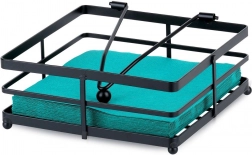 kovový stojan na servítky Misty 18 × 18 cm, čierny