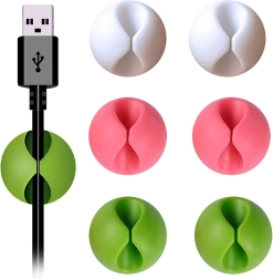 samolepiace silikónové držiaky na káble – sada 6 ks