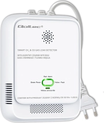 Detektor úniku plynu a oxidu uhoľnatého s alarmom 85 dB a LED
