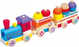 Bino Farebný drevený vláčik MAXI