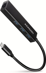 AXAGON HMC-GL3A viacportový USB-C hub 4v1 s GLAN 5 Gb/s, 20 cm kábel