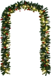 Svetelná vianočná girlanda s LED, 2,7 m, s ozdobami