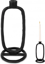 Hliníkový svietnik čierny 24 cm