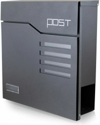 Moderná poštová schránka s držiakom na noviny, grafitová, pozinkovaná oceľ BITUXX