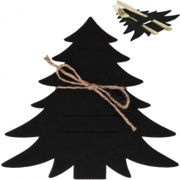 Sada vianočných puzdier na príbory v tvare stromčeka, čierna, 4 ks