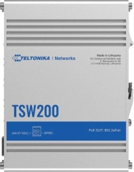 Priemyselný PoE+ prepínač TELTONIKA TSW200, 2× SFP, 8× Gigabit Ethernet