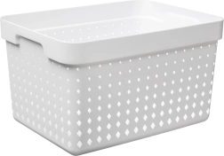 Organizačný košík Seoul veľký, biely, 35,7 × 23,8 × 20,9 cm