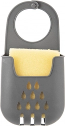 Silikónový závesný držiak na hubku s odtokom, sivý