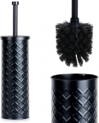Kovový čierny WC kefový set so stojanom 38 × 10 cm