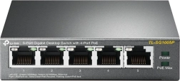 TP-Link 5-portový gigabitový stolný switch so 4× PoE (TL-SG1005P)