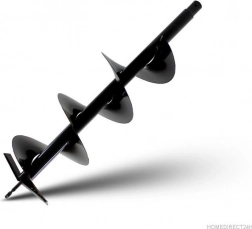 Špirálový zemný vrták 250 mm, oceľový, dĺžka 800 mm