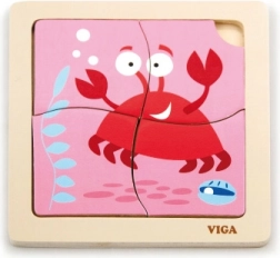 Drevené Puzzle Krab pre Najmenších