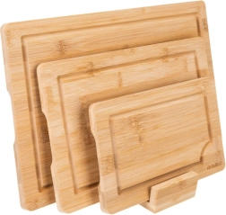 Bambusové krájacie dosky RUHHY 3v1 so stojanom