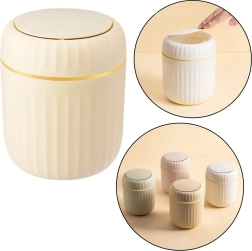 Mini kôš na odpadky s otváracou pokrievkou béžový