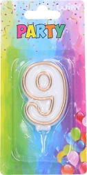 Párty sviečka č. 9 Zlatá