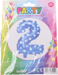 Fóliový balónik číslo 0 – Modrý