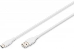 Silikónový kábel USB-A - USB-C 60W 1m Biely