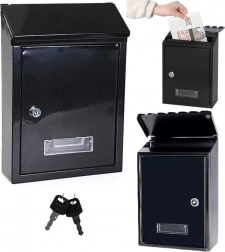 Poštová schránka z pozinkovanej ocele, čierna 26,5 × 18,5 × 6,5 cm