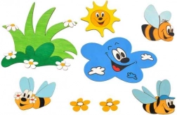 Drevená dekorácia lúka a včielky DoDo