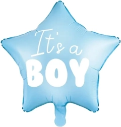 Fóliový balónik hviezda "It's a boy" modrá 48 cm