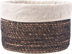 Prírodný úložný košík s látkovou vložkou 24 × 15 cm