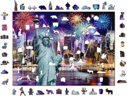 Drevené puzzle Nočný New York 2v1