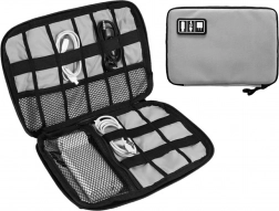 Cestovný organizér na káble a elektronické príslušenstvo – sivý