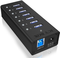 aktívny 7-portový USB 3.0 hub s nabíjacím portom ICY BOX