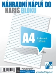 Náhradná náplň do karis bloku A4, linajkovaná, 100 listov
